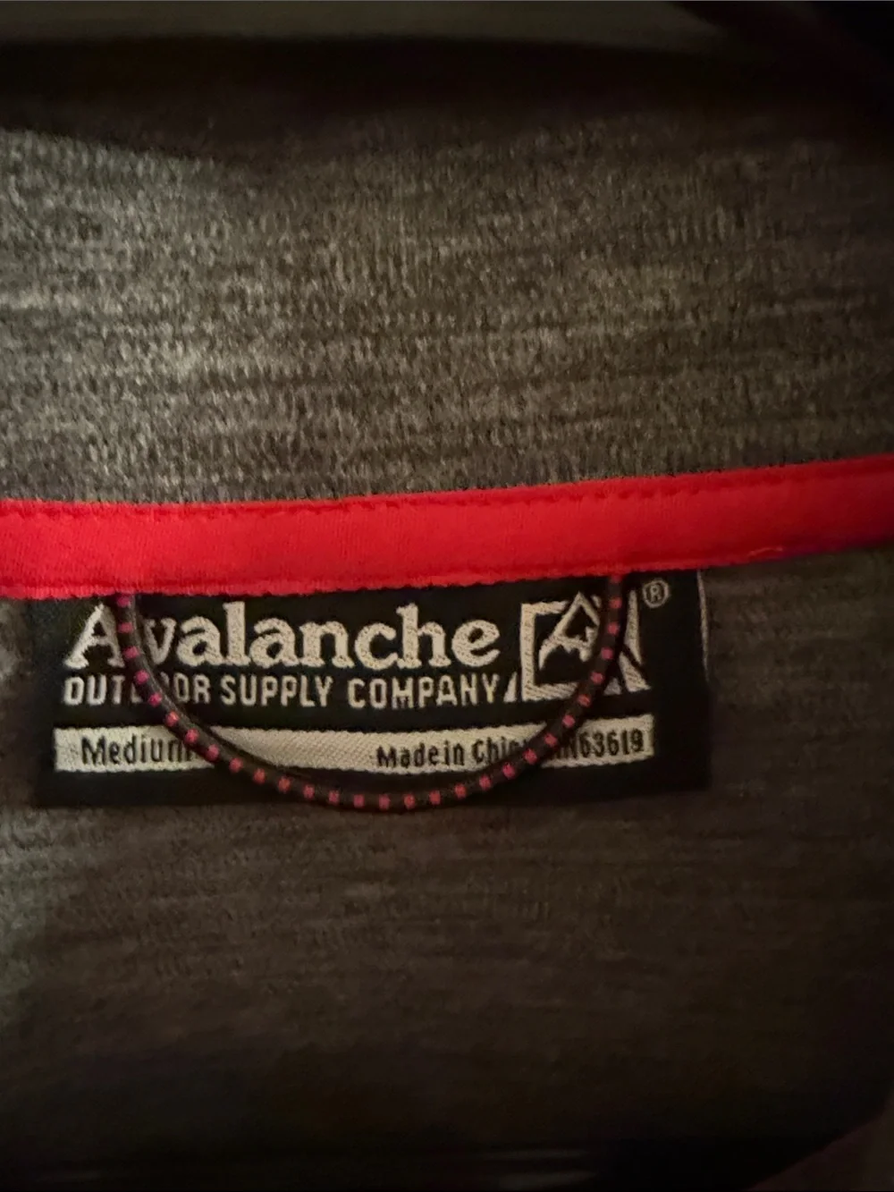 Avalanche Men's Gray Half-Zip Pullover with Black Trim and Red Accents